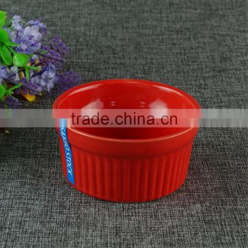 Colorful Red Porcelain Salad Bowl Black Cheap Pasta Bowl