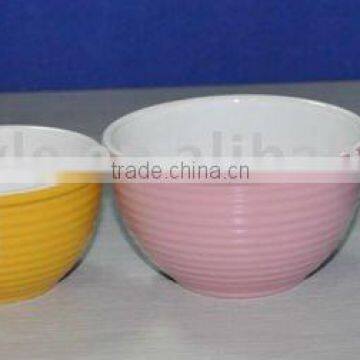 4pcs stoneware with solid color mixing bowl set