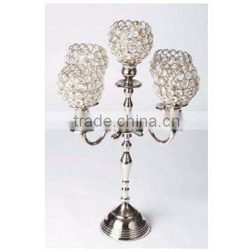 Silver Plated Crystal Ball Candelabra for Wedding