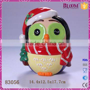 cute small figurines decoration ceramic coin saving box