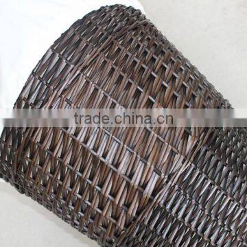 Woven Wicker Material Dark Brown Laundry Basket photo-2