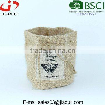 BSCI Audit Factory Popular sales Jute flower pot, Screen printing Jute planter bag