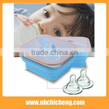 Food Grade Silicone Lunch Box, Collapsible Lunch Bento Box, Foldable Silicone Food Boxes photo-4
