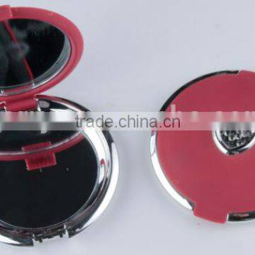 Plastic Round Folding Double Sided Mirror Pocket Mirror Makeup Mirror photo-2