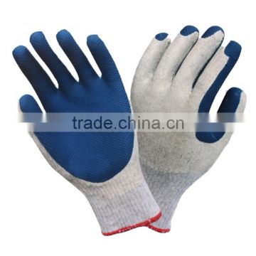 NMSAFETY 10 gauge polyester liner laminated with blue rubber coated cotton glove