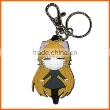 fashion 3d soft pvc key ring