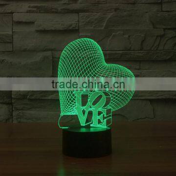 2016 Lovely Fashionable Popular Colorful Acrylic 3D Led Night Light for Girlfriend's Gift photo-3