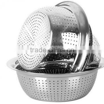 Metal Powder Coated Colander 3pieces in a Set Stainless Steel Fruit Wash Basket photo-4