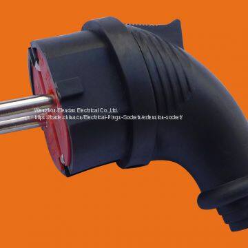 Industrial Rubber Plug 16A German Schuko Power Black Electrical Plug (p6052) photo-2