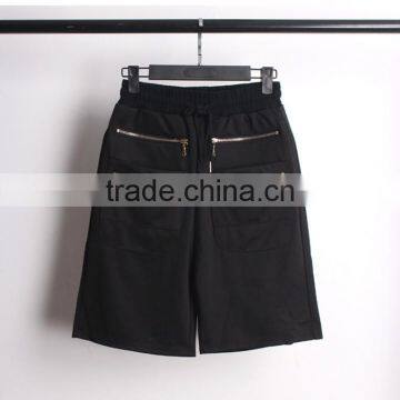 custom black color wholesale french terry shorts