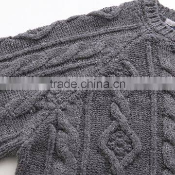 New Arrival Pure Color Cable Crew Neck Knit Sweater , Pullover Sweater photo-4