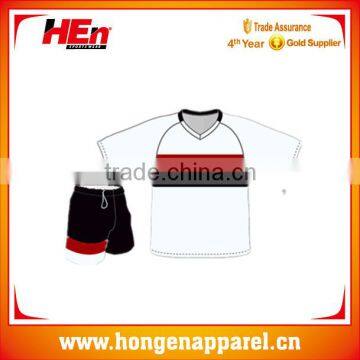 Hongen apparel subliamtion honey mate teenage stripe short sleeve soccer training set