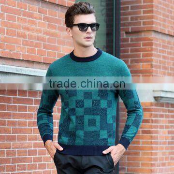 MSW0050 Winter men's sweater 100% wool collar men's fashion boutique sweater