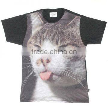 cute cat full sublimation printing hot sale t shirt