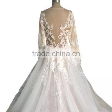 China OEM Long Sleeve Lace Wedding Dress For Sale photo-4