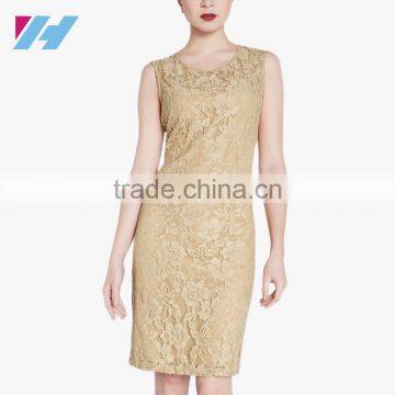 Latest Casual Wear Fashion Office Bodycon Lace Pencil Dress For Women photo-2