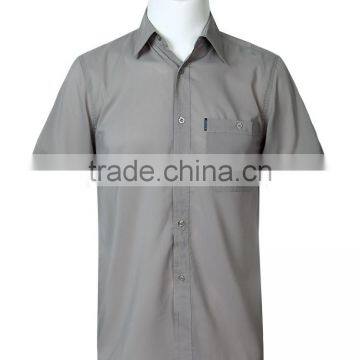 Juqian custom High quality mens plain pure soft textile cotton colors short sleeve work shirt