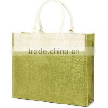 Eco-Friendly Two-Toned Jute Shopping Beach Bag - Features a Front Pocket, Cotton Webbed Handles and Comes With Your Logo. photo-3