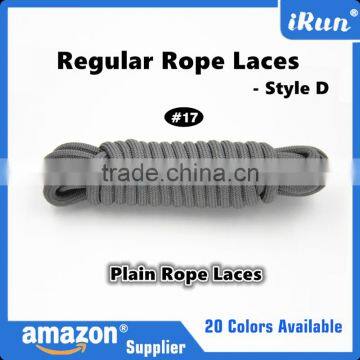 Dark Grey Polyester Yeezy Rope Laces For Runners - Plain Rope Laces Amazon Supplier - Elegant Lace for Ladies