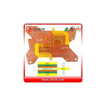 Rigid-flex1.6mm FR4 And 0.2mm Polyimide Double-sided Yellow Coverlayer PCB