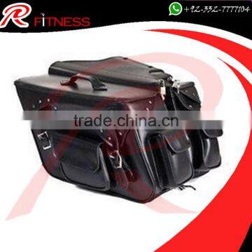 Motorcycle Saddle Tail Bags Luggage Studded PU Leather Motorbike Bag photo-4