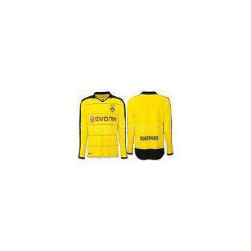 Borussia Dortmund Long Sleeve Home Yellow Football Soccer Jersey Polo Wear