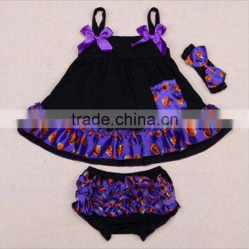 2016 3 PCS Ruffled Flower Baby Rompers Girl Baby Costumes Set Kids Jumpsuit Cotton Chevron Romper Photo Props With Bow Headband photo-6