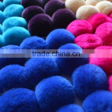 SJ748-01 2016 New Design Pom Pom Fur Balls Genuine 8cm Real Rabbit Colorful Fur Ball Pom photo-3