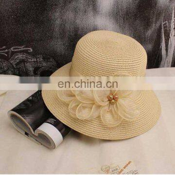 Dome Sunshade Hat Fashion Flower Yarn Straw Hat photo-3