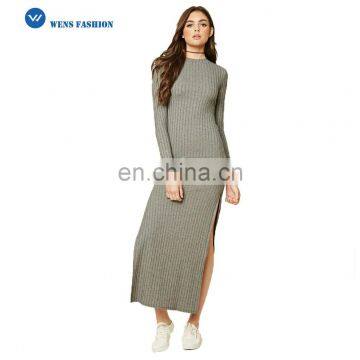 Ladies latest Design Long Sleeves Sexy Slim Cheap And Sales Well Knitted Dress