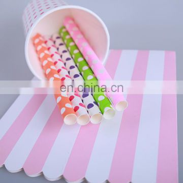 Wholesale Best Seller Party Paper Straw Drinking Small Dot Paper Straw