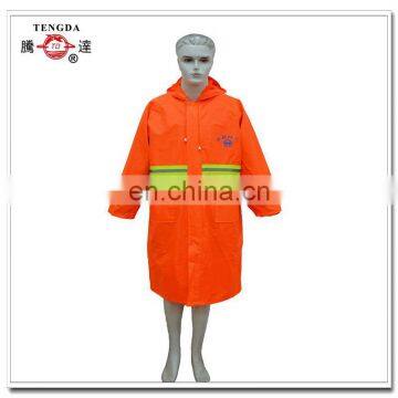 orange street sweeper nylon rain coat for road cleaner