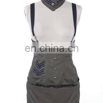 Military uniform high waist dress-skirt with a choker