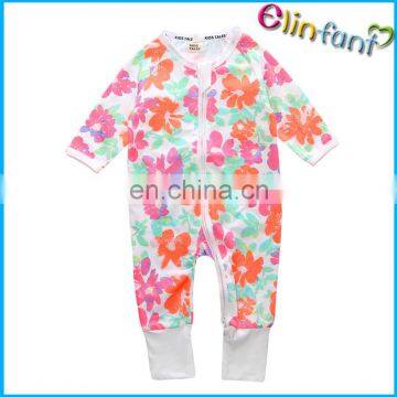 Newborn children latest baby wear Romper print flowers Soft cotton jumpsuit