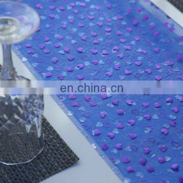 Popular Pattern Bronzing Purple Heart Blue Glass Organza Fabric Table Clothes photo-3