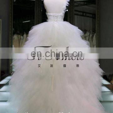 1A873 One Shoulder Ruche Sleeveless Ball Gown Evening Dress New Design 2016 photo-2