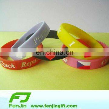 country flags silicone bracelet,flag printed silicone bracelet