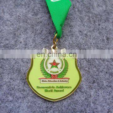 2017 hot sale promotional custom design metal medal with ribbon for award ceremony