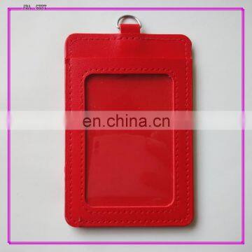 cheap colorful vertical double card PU leather id card holder