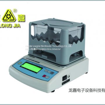 Measurement of specific gravity density of cable material by solid density meter