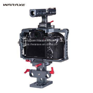 WARAXE A7iii A9 Cage Kit Built-in Quick Release Fits Arca Swiss With 15mm Rods and photo-4