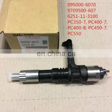 Common rail injector 095000-6070 fit PC400-8 PC450-8