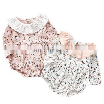 New Baby Girls Bodysuit Long Sleeve floral Girl Little Flower Baby Collar One Piece Creeper Newborn Baby Girl Newborn Clothes