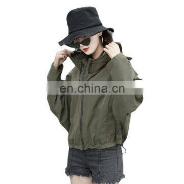 TWOTWINSTYLE Fashion Coat For Women Hooded Neck Long Sleeve Hem Drawstring Solid Streetwear Loose