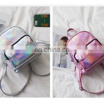 2020 Fashion Holographic Laser Shiny Bag Leather Rainbow Mini Backpack For Girl photo-5