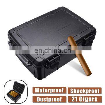 21 Cigars Black Cigar Storage Box, Portable Travel Humidor Cigar Case photo-2
