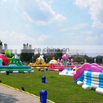 Alluring  Space Theme Inflatable Fun land Inflatable  Amusement Park Obstacle Play Ground With Goal For Business