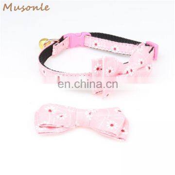 Fashion nylon webbing small dog cat collar with elastic belt and bell