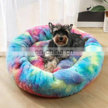 Elegant Fancy Modern Luxury Felt Round Eco Friendly Design Large Big Bunk House Bed Pet Dog Cat Bed photo-2