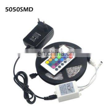 DC 12V 5050 SMD IP 65 Waterproof Outdoor Rgb Flexible Led Light Strip Kit With 24 Keys Remote